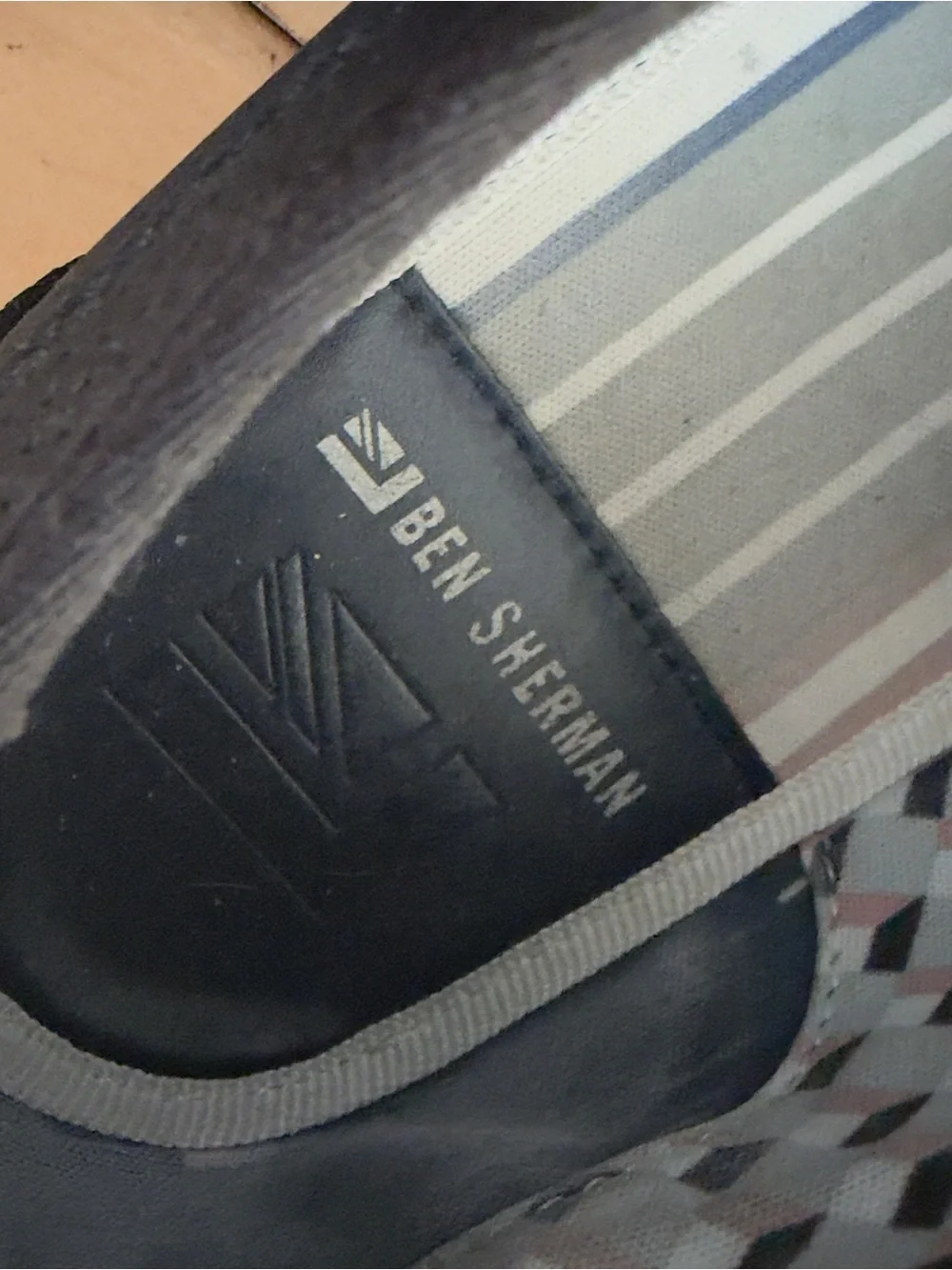 Men's Ben Sherman Black Low-Top Casual Sneakers with Red & White Stripe